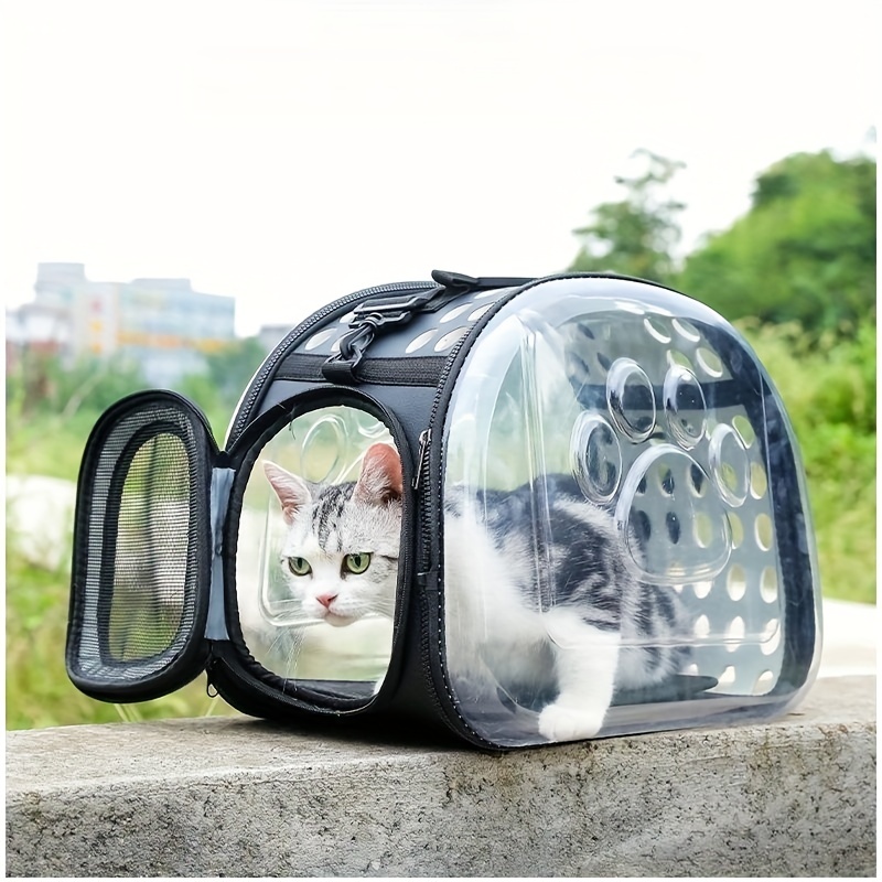 Travel In Style With This Soft & Transparent Pet Carrier - Perfect For Cats  & Puppies! - Temu