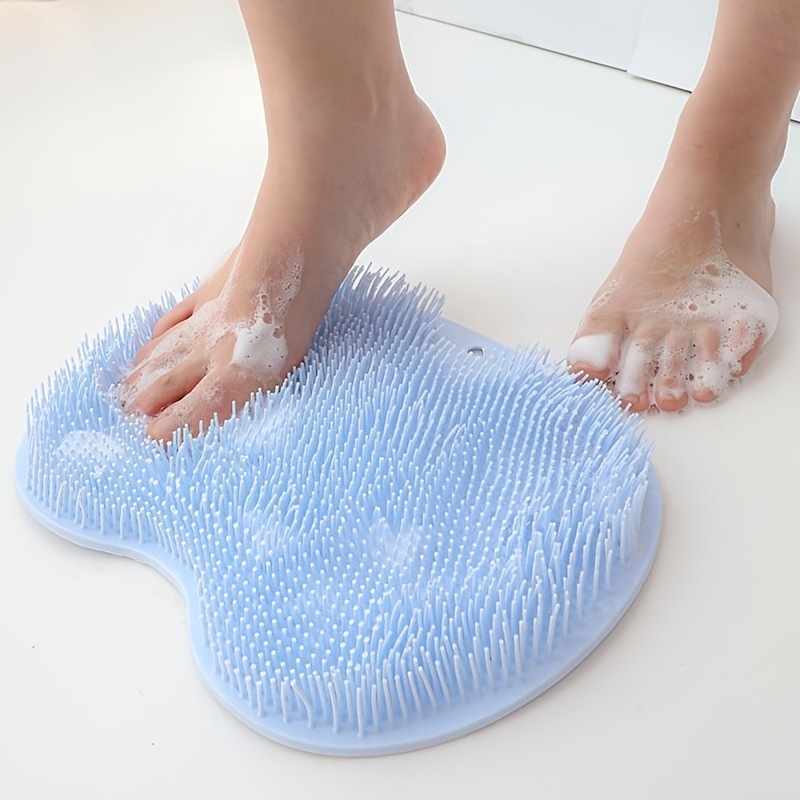 Shower Foot & Back Scrubber, Massage Pad, Wall Mounted Back Scrubber,  Silicone Bath Massage Cushion Brush with Suction Cups, Bathroom Wash Foot  Mat Exfoliating Dead Skin Foot Brush 