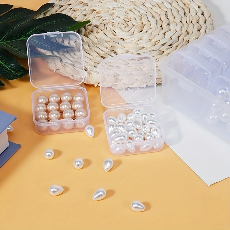 12pcs Mini Clear Plastic Beads Storage Box Small Empty Organizer