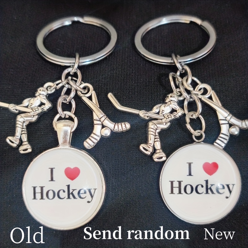 1pc I Love Hockey Keychain For Men I Love Fishing I Love Skiing Car Keyring  Hockey Player Gift Fish Hook Pendant Accessories, Shop Now For  Limited-time Deals