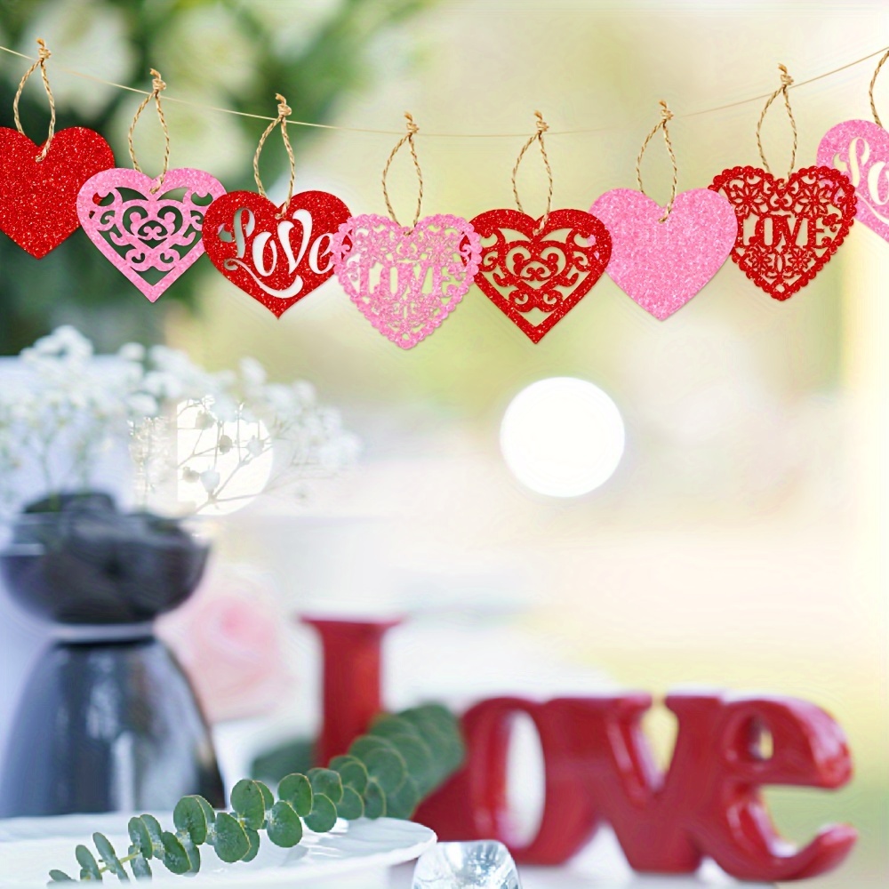 Valentine's Day Heart Shaped Ornaments Valentines - Temu