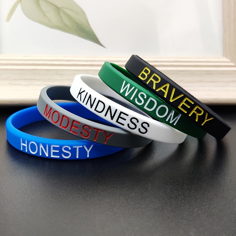 Positive Words Silicone Wristbands Inspirational Text - Temu