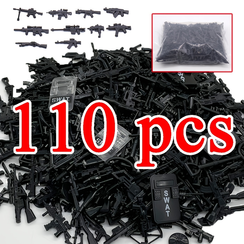 110pcs SWAT Police Special Force Soldier Figures Gun Weapon Pack Blocks Toys
