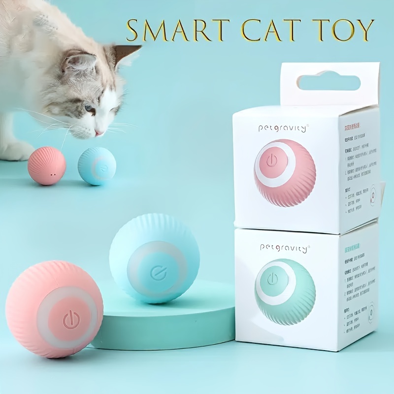 Cat Slow Feeder Ball Cat Tumbler with 2 Retractable Cat Toy, Adjustabl