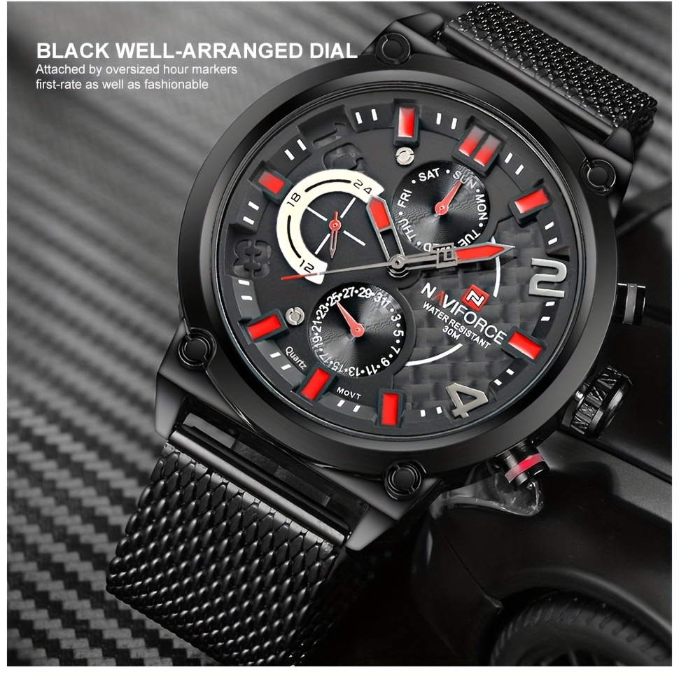 Men's Quartz Multifunction Watch Sports Fashion - Temu