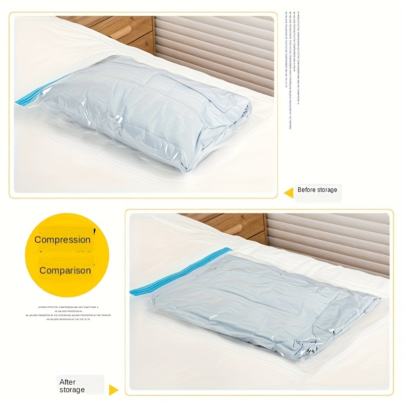 1pc Travel Transparent Hand-rolled Vacuum Compression Bag