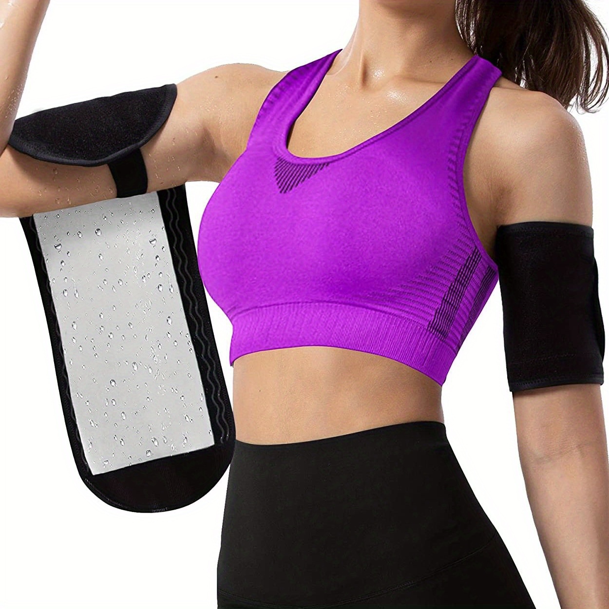 Sauna Arm Trimmer, Sweat Bands, Sauna Sleeves Wraps for Women Lose Arm Fat,Fitness Slimmer,Temu