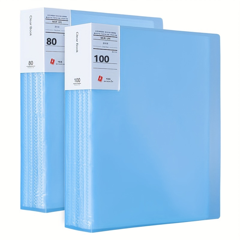 Binder with Plastic Sleeves 60-Pocket (1 Pack, Blue