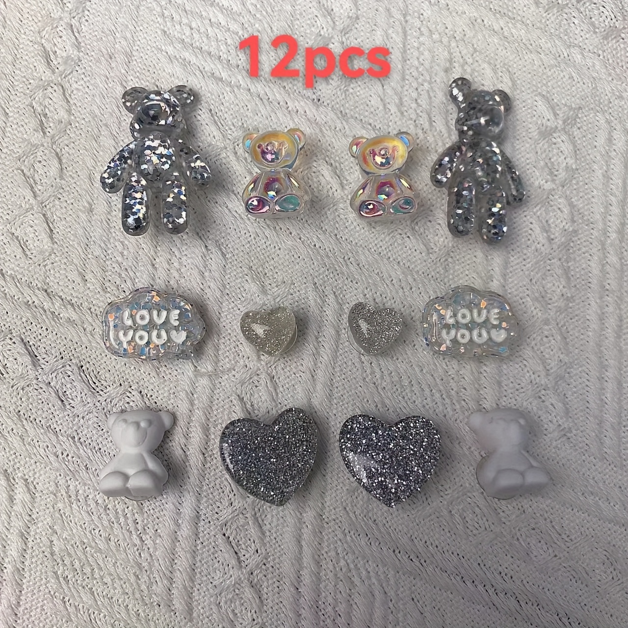 Crocs Charms Bears, Silver Croc Charms, Shoes Charms Bear