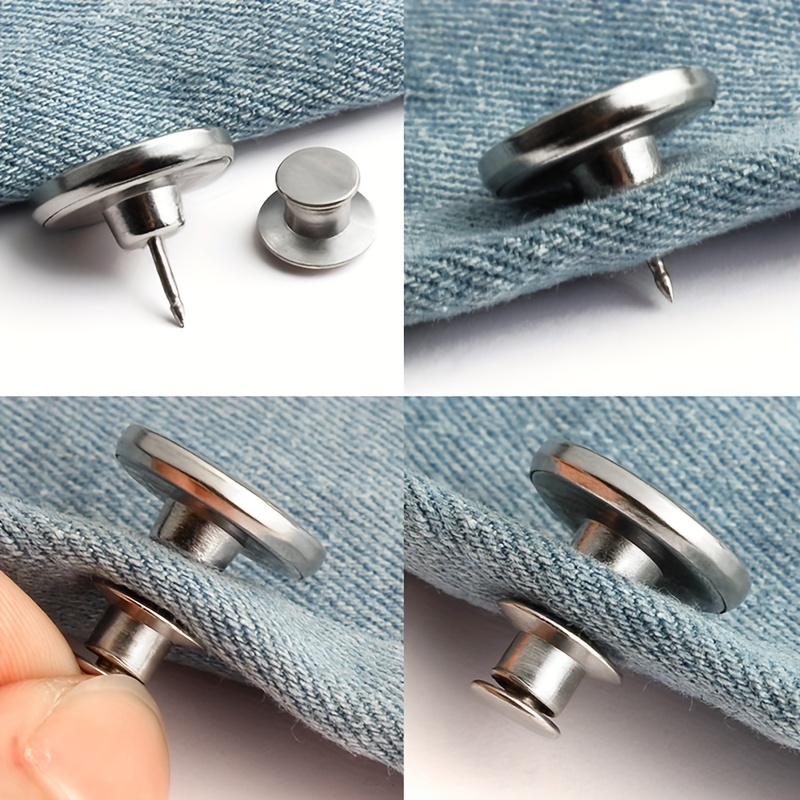 1pc Detachable Retro Metal Buttons Snap Fastener Pants Pin for Jeans  Retractable Button Sewing-Free Perfect