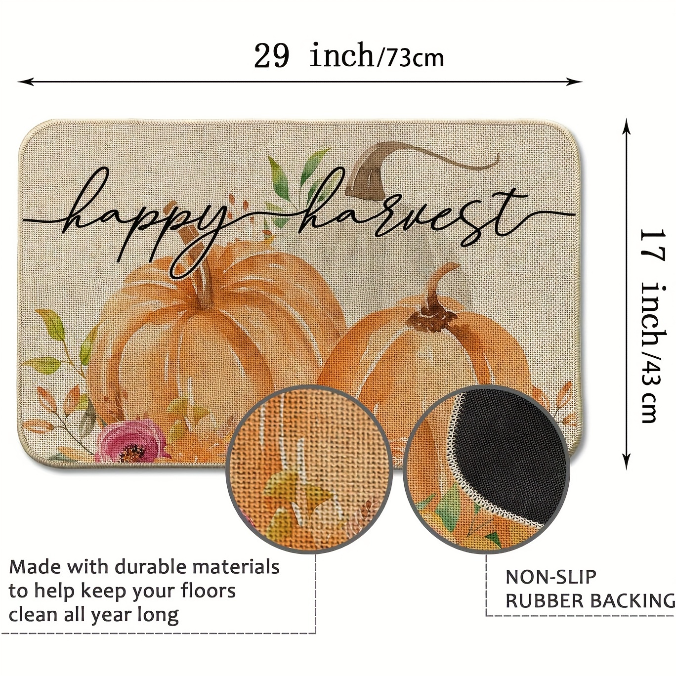 Halloween Extra Large Pumpkins Front Doormat For Entrance Way Outdoor And  Indoor, Holiday Durable Home Floor Mats, Non Slip Rubber Backing Decorative  Absorbent Rug, Home Decor - Temu