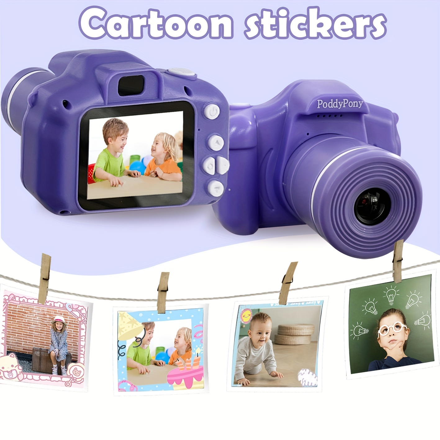 Appareil photo pour enfants,Appareil photo numérique pour Garçon fille de 3  à 10 ans,Caméra vidéo numérique avec selfie,cadeaux d'anniversaire, jouets  pour enfants,32G Carte Incluse-Rose