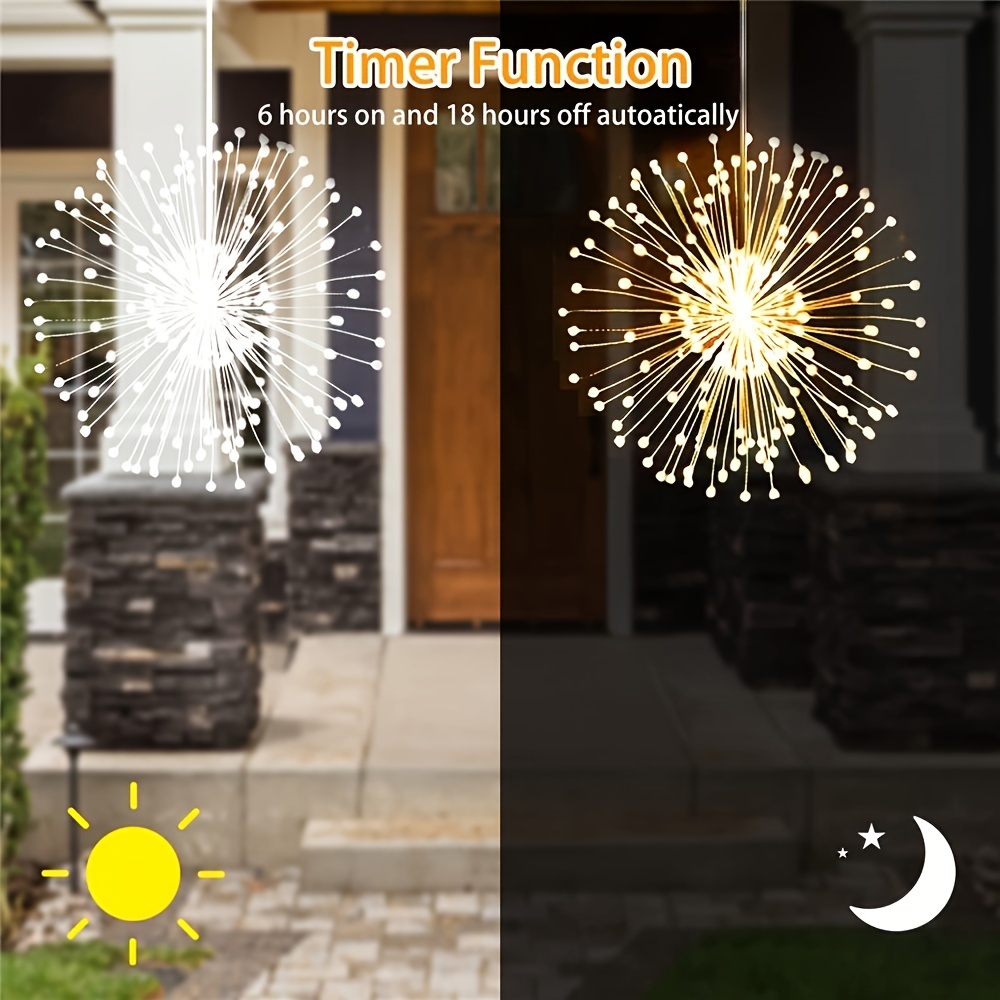 Firework Lights 200 Led Copper Wire Starburst Light 8 - Temu