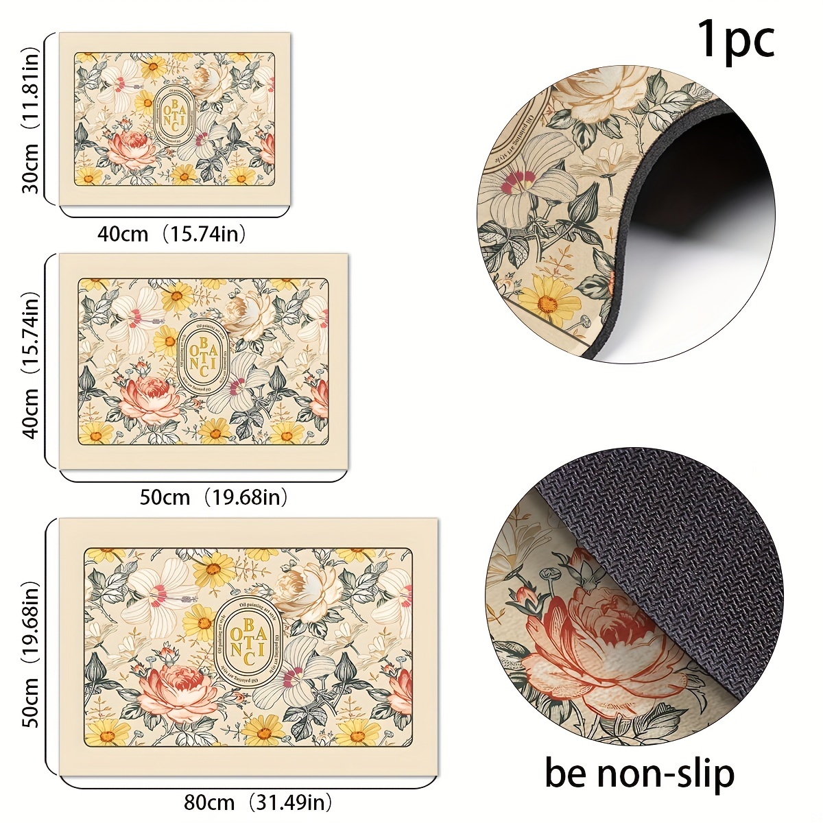 Silicone Drain Mat Flower Pattern Drying Pad Absorbent Tableware Sink Drain Pad
