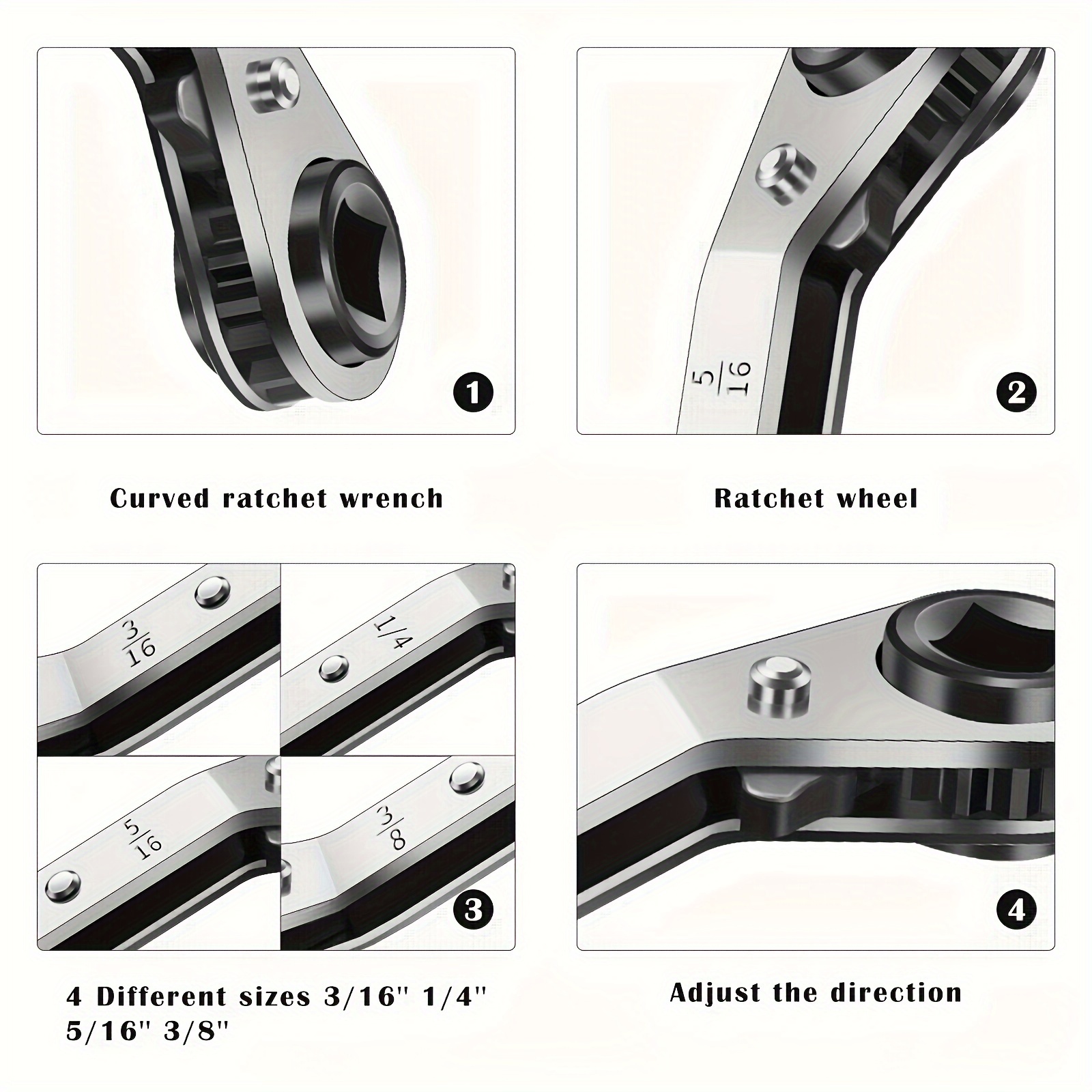 Hvac Service Wrench Tools,3/16” to 3/8” 5/16'' x 1/4''Air Conditioner Valve  Ratchet Wrench with 2 Hexagon Bit Adapter Kit for Air Refrigeration Tools  and Equipment Repair Tools Clearance 