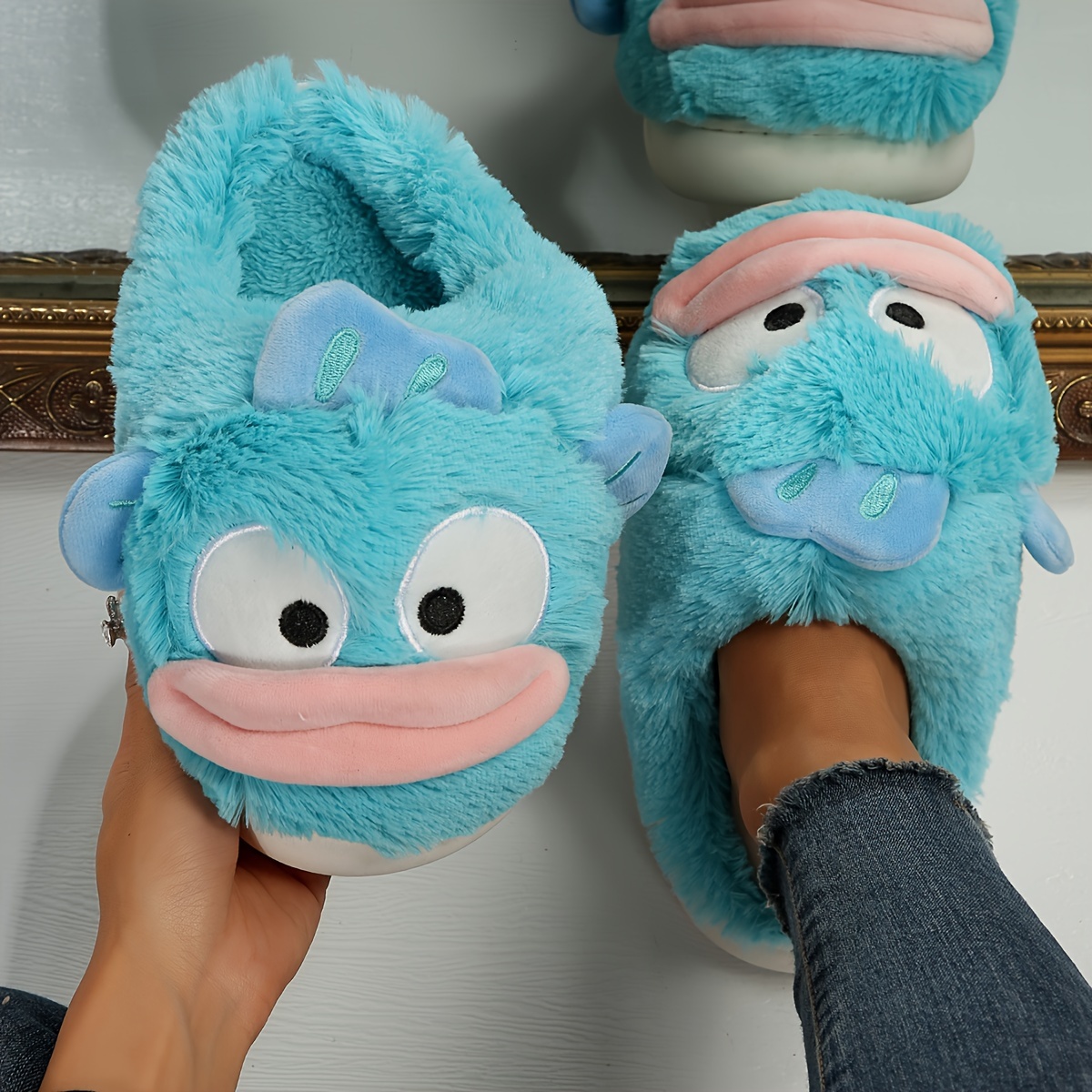 Cookie Monster Plush Slippers