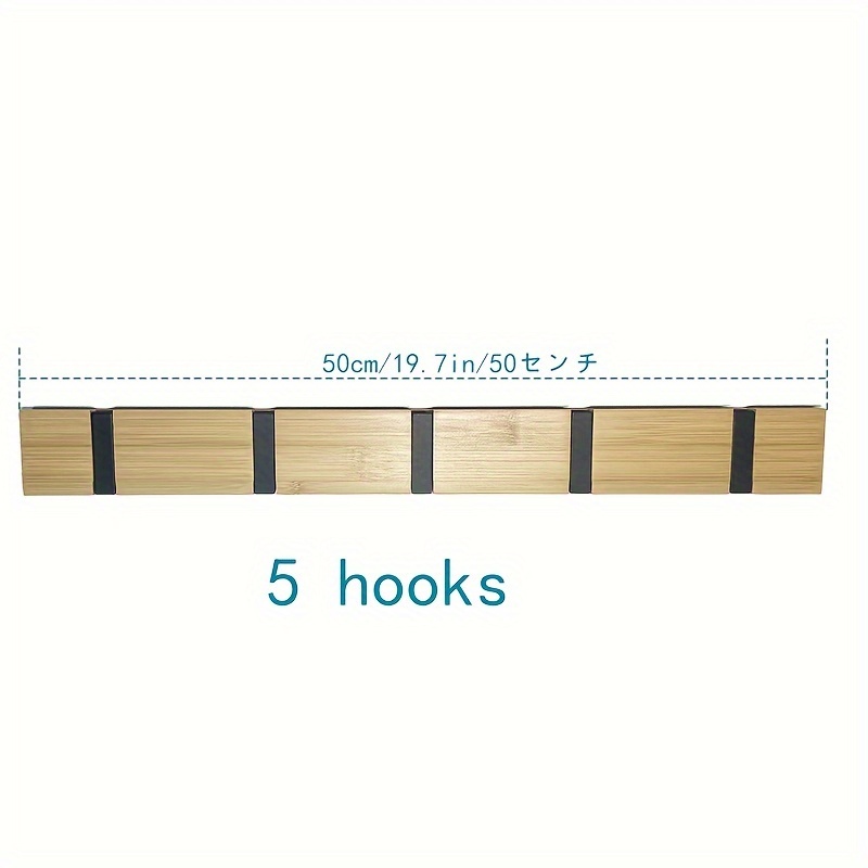 Wall Mounted Clothes Rack Wooden Coat Rack Wall Hooks Space Saving Coat  Hanger with 3-9 Retractable Hooks for Hanging Coats Personalized Bathroom