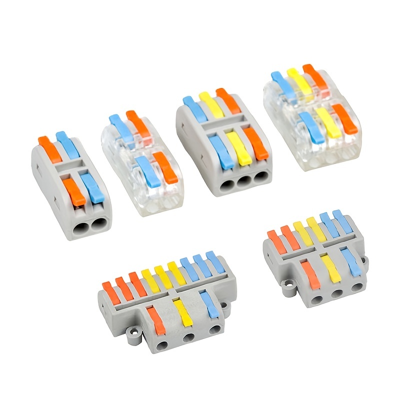 10 conectores de cableado rápido, 3 en 3 salidas terminales de acoplamiento  de cables eléctricos compactos de 3 puertos (colorido)