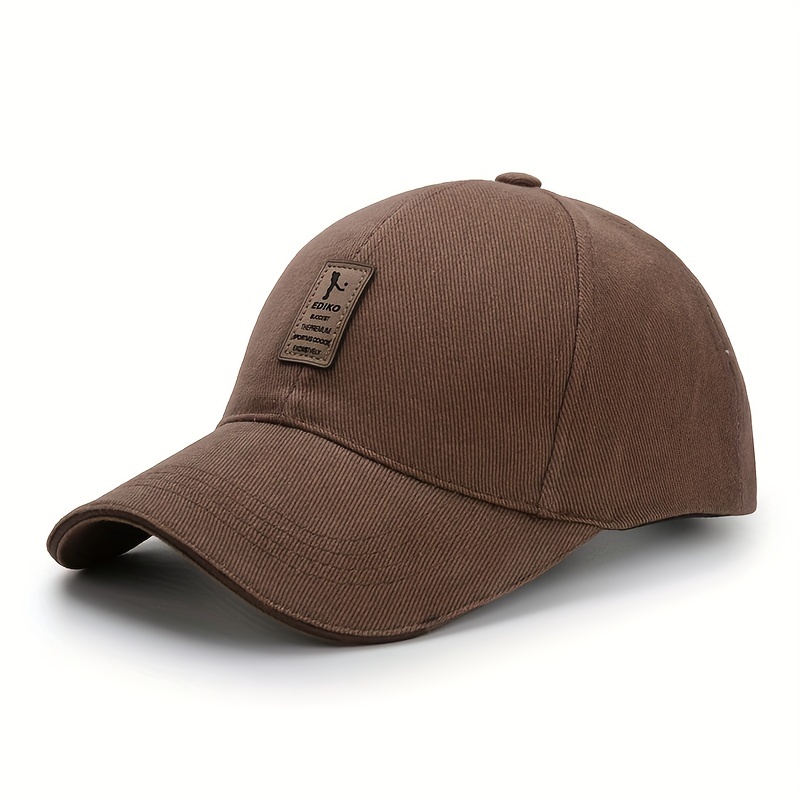Men's Leather Label Baseball Cap