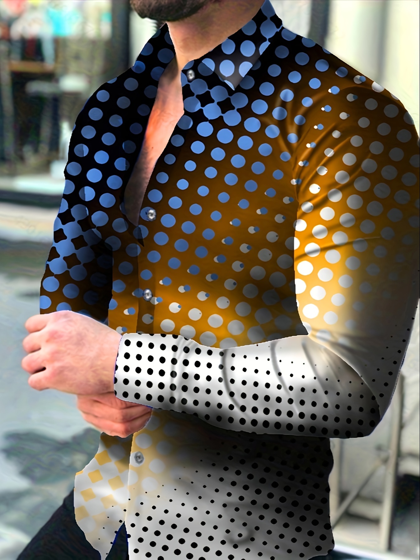 polka dot shirt men sold on Temu United States