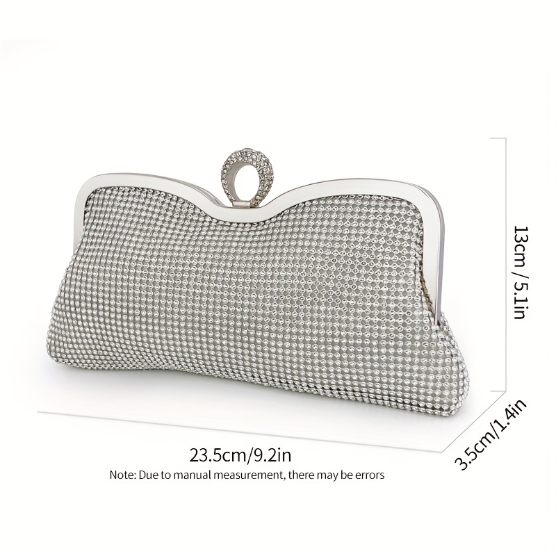 Pearl Decor Glitter Crossbody Clutch Bag Elegent Textured Pu Frame Bag  Classic Celebrity Dinner Evening Bag - Bags & Luggage - Temu Belgium