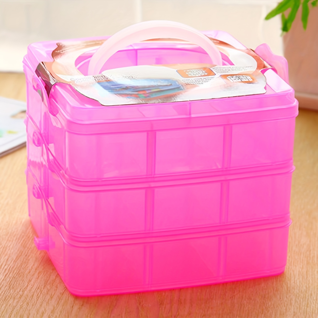 3 tier Transparent Adjustable Stackable Compartment Slot - Temu