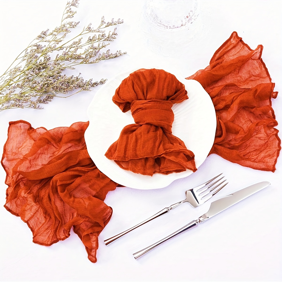 Polyester Napkin Solid Color Napkin Cloth Coral - Temu