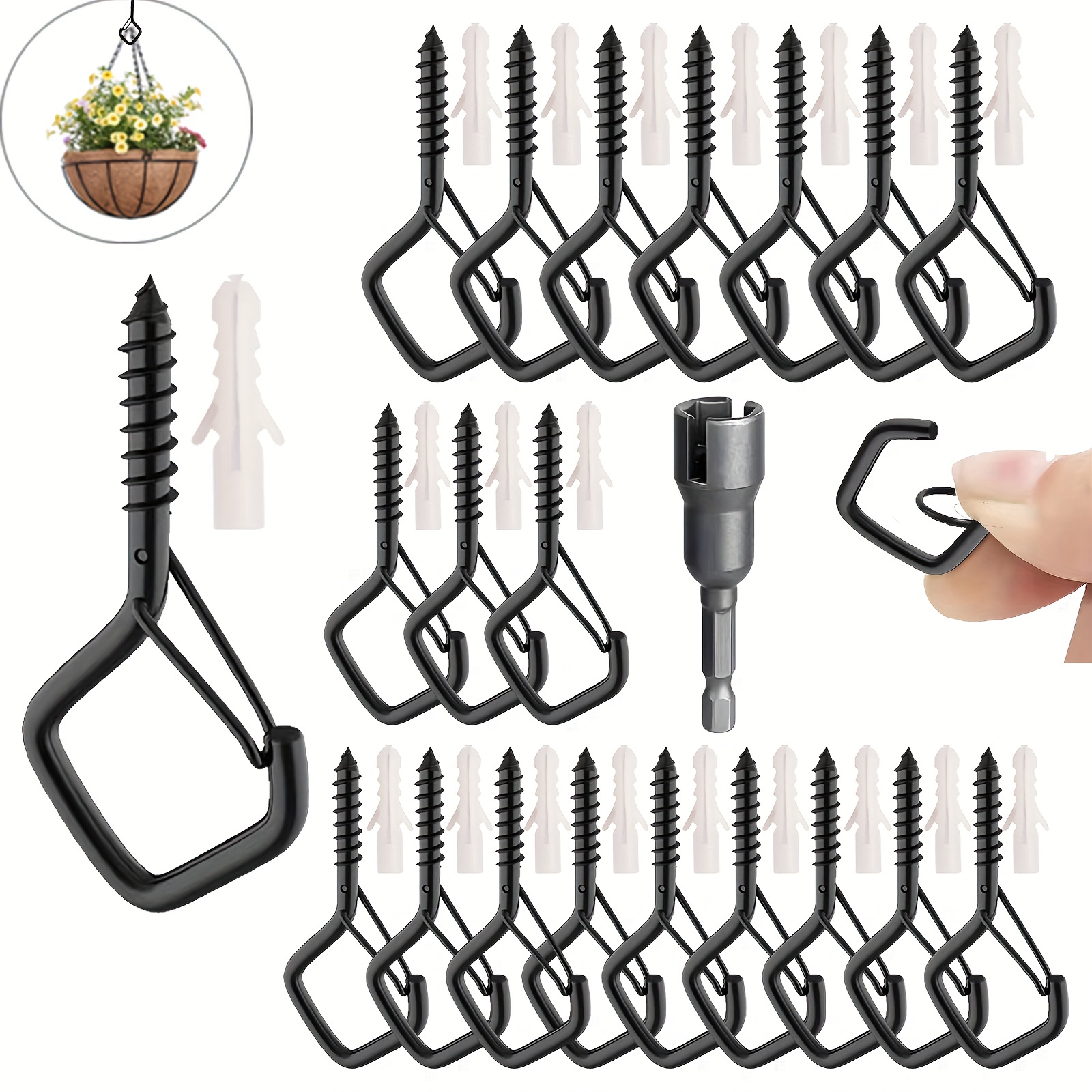 100 Pcs small screw hooks Hooks for Hanging Plants Heavy Duty Vinyl Coated  Screw