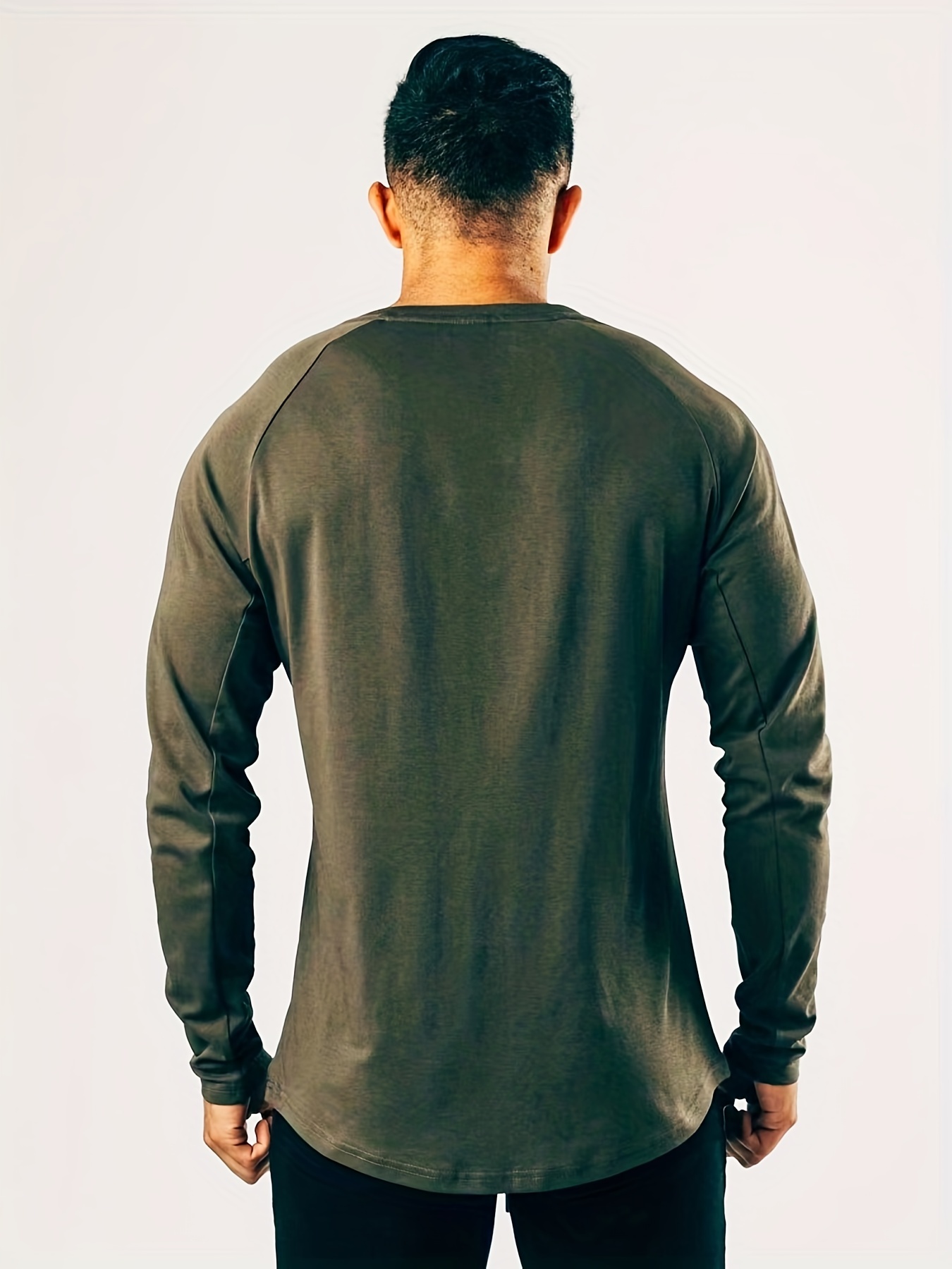 Men's Long Sleeve Outdoor Cotton Washed Shirt Military Style Plus Sizes  Shirts Graphic T Shirt Men Khaki XX-Large