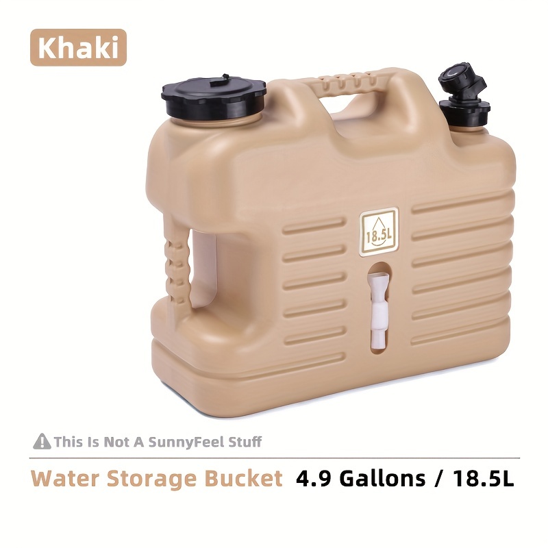 Emergency Water Storage 5 Gallon Water Tank - 6 Tanks (30 Gallons) - 5  Gallons Each w/Lids + Spigot & Water Treatment - Food Grade, Portable