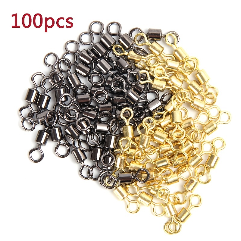 Rolling Fishing Swivels with Snaps, 100pcs High Strength Barrel Snap  Swivels Fishing Tackle Fishing Line Connector