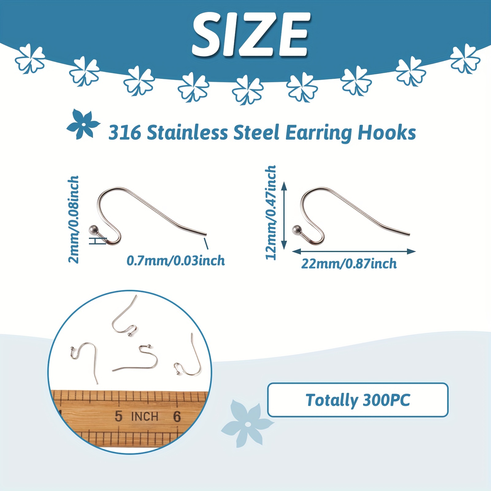 Stainless Steel Earring Hooks 316 Surgical Diy Earring - Temu