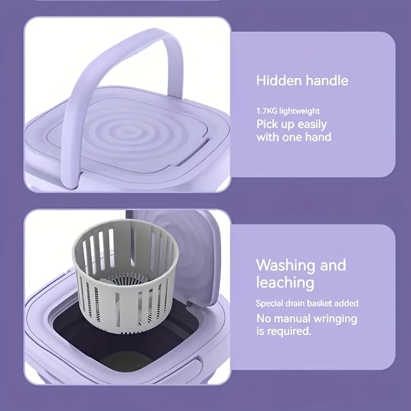 Portable Foldable Washing Machine Ideal For Travel Home Use - Temu