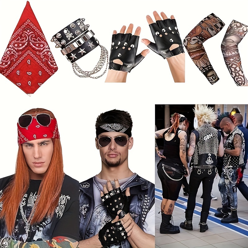 CHENGZI Satin Punk Tragen Band Handschuhe Bindung Band Dress Up