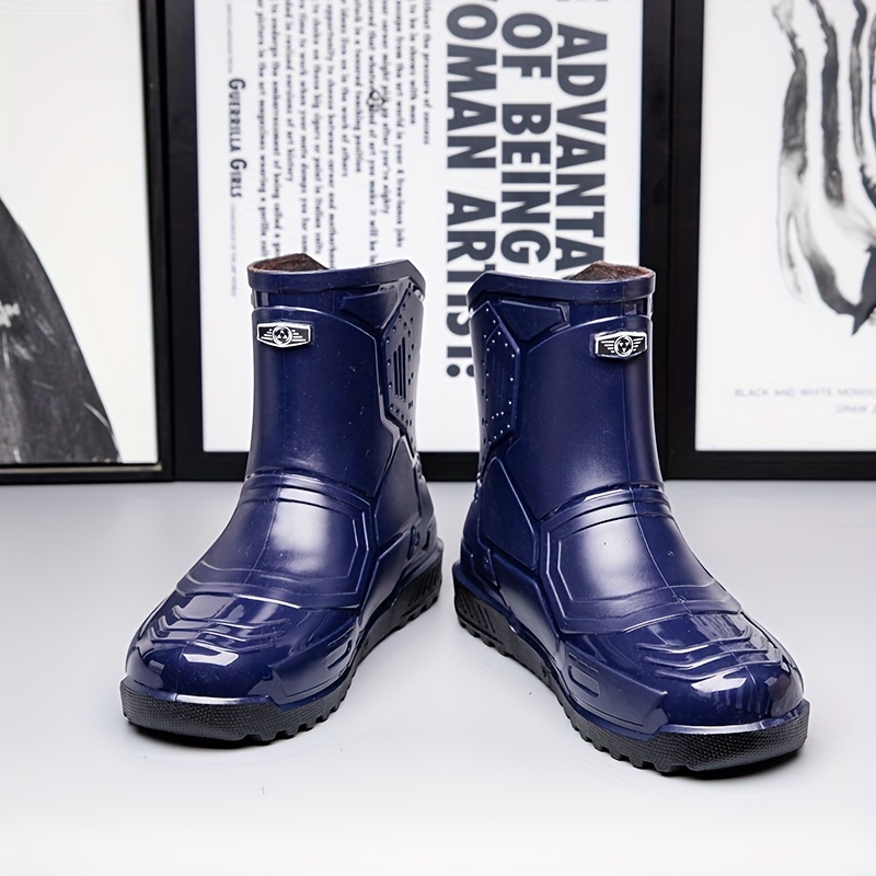 Women's Dark Rain Boots Anti skid & Waterproof Slip On Shoes