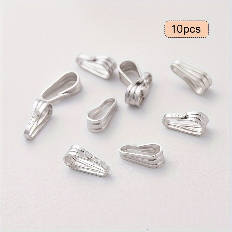 St. Silver Pinch Bail Small Ornate For Pendants 9.5mm