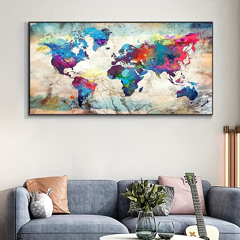 販売済み 世界地図 壁アート リビングルーム用 ビンテージ写真 世界