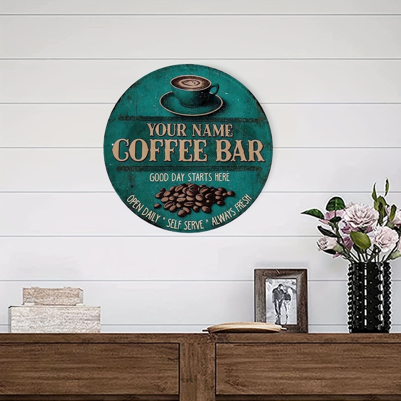 Coffee Bar Open Daily Cafe Decor Wood Hanging Plaque 5x10 Inch Coffee Signs  Modern Bar Accessories Kitchen Home Pub Shop Coffee Station Farmhouse Deco
