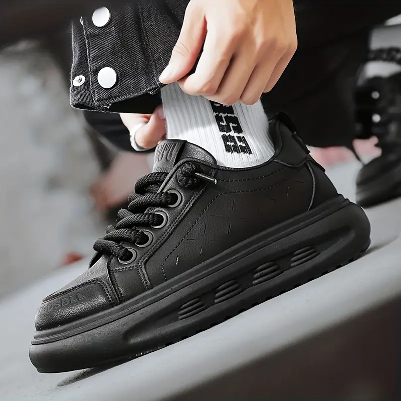Mens Platform Skate Shoes With Good Grip Breathable Lace Up Sneakers Mens  Footwear - Men's Shoes - Temu