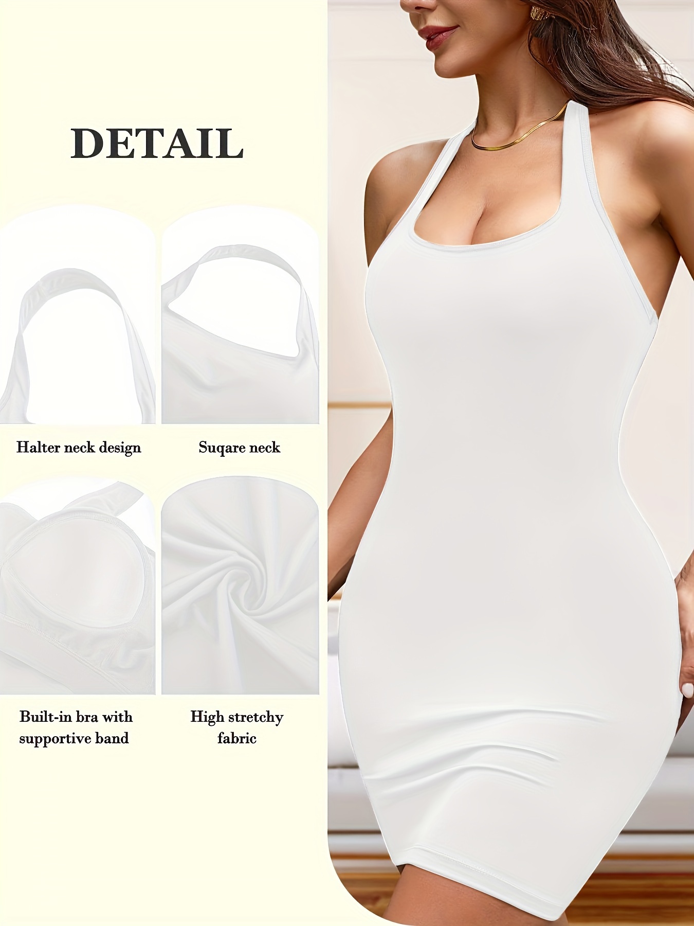 Halter Backless Shaping Dress Tummy Control Slimming Bodycon - Temu
