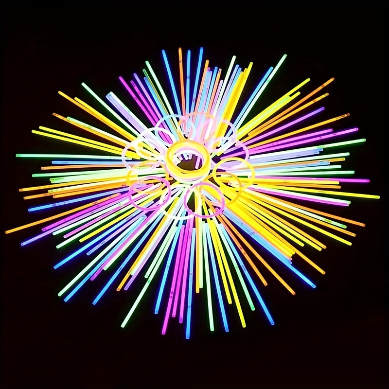  BUDI 467 unidades de palitos brillantes para fiestas para niños  y adultos, 200 GlowStick a granel 8 colores de 8 pulgadas y 267 conectores  para collares, pulseras, lentes y más juguetes