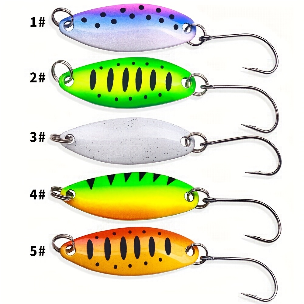 5pcs Fishing Spoons Fishing Lures, Jig Trout Lures For Bass Trout Pike  Walleye, Saltwater/Freshwater Fishing Box Kit