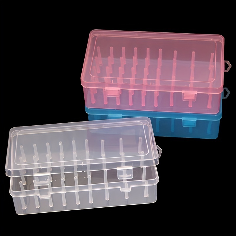 42 Axis Sewing Threads Box Bobbins Storage Case Transparent - Temu