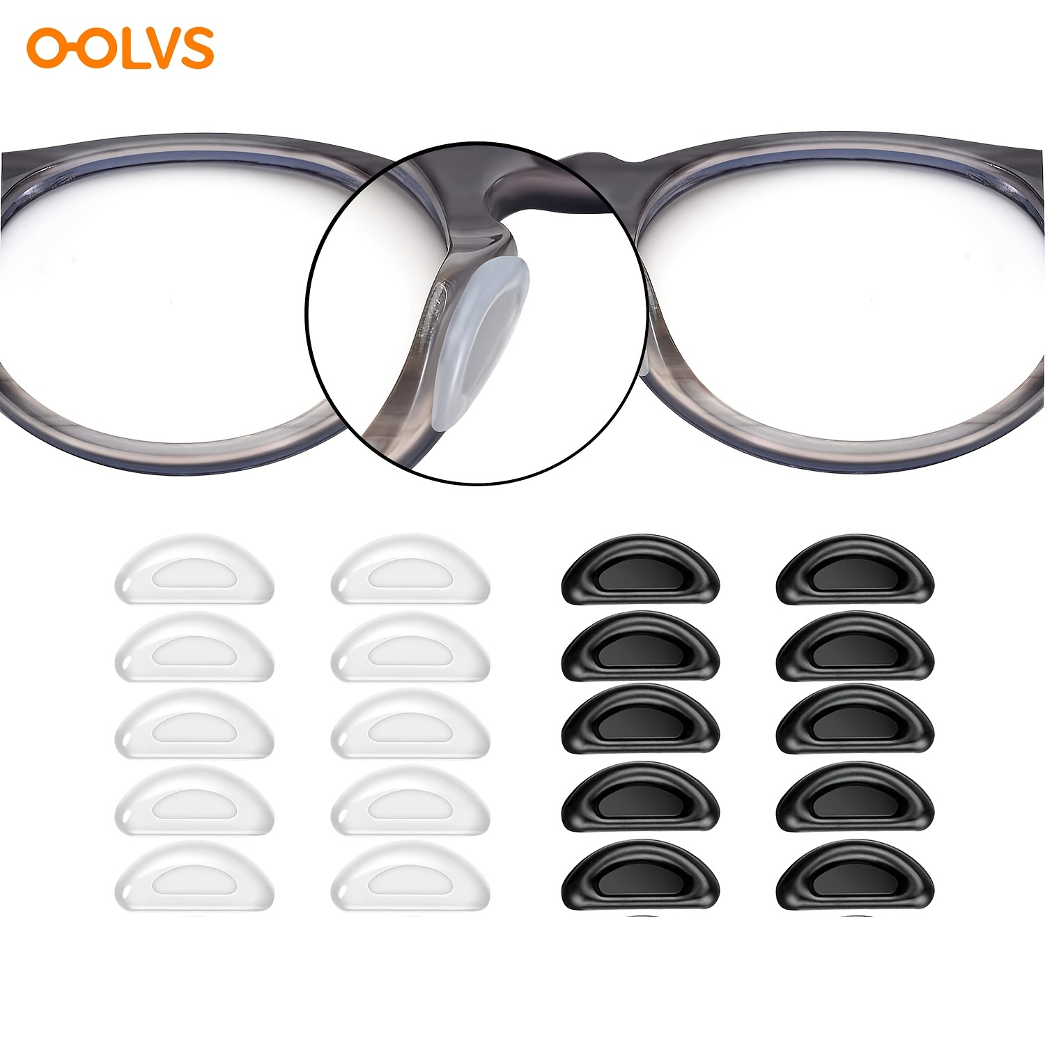 12 Pieces U Shaped Eyeglasses Nose Pads Bridge Plastic Eye Glasses Nose  Support Pads Anti Slip Nose Pieces for Eyeglasses Soft Plug-in Air Chamber