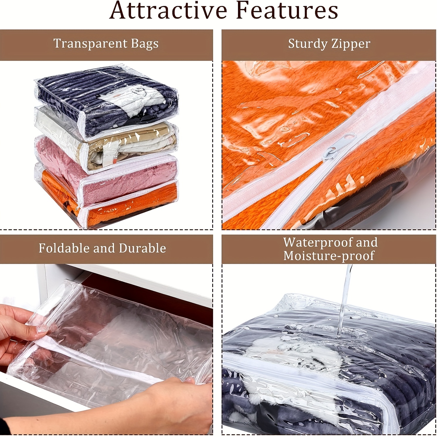 Clear Zippered Storage Bag, Plastic Vinyl Clear Storage Bag For Blanket  Clothes Quilt Bedding Organizer, Moving Bag With Zipper & Reinforced  Handle,, Home Organization And Storage For Bedroom Closet Organizer,  Bedroom Accessories 