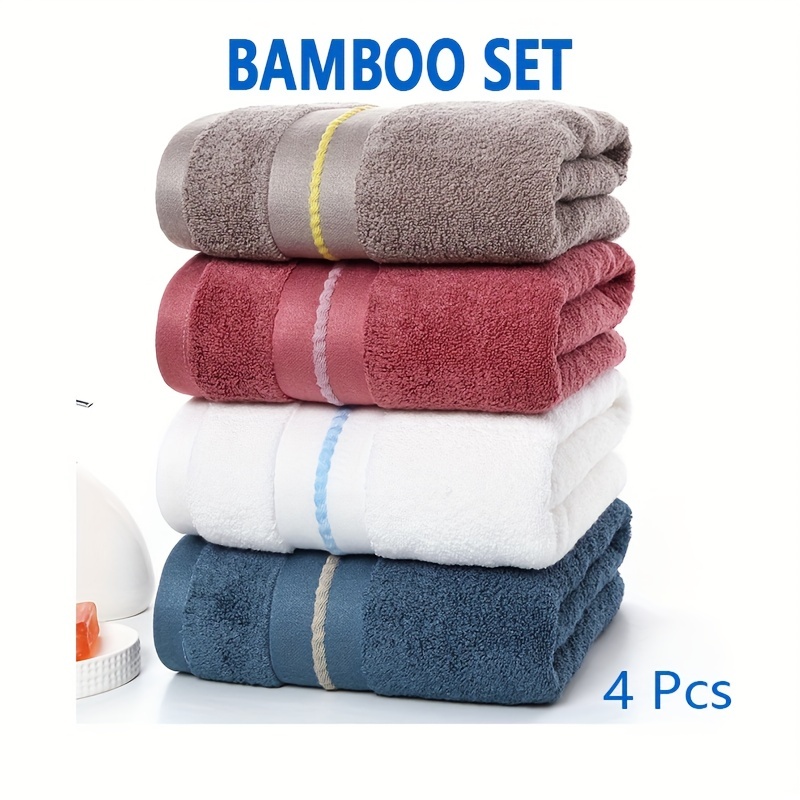 Bamboo Fiber Towel Set, Contains 1 Bath Towel, 2 Hand Towel, Household Hand Towel  Bath Towel, Bathroom Supplies - Temu