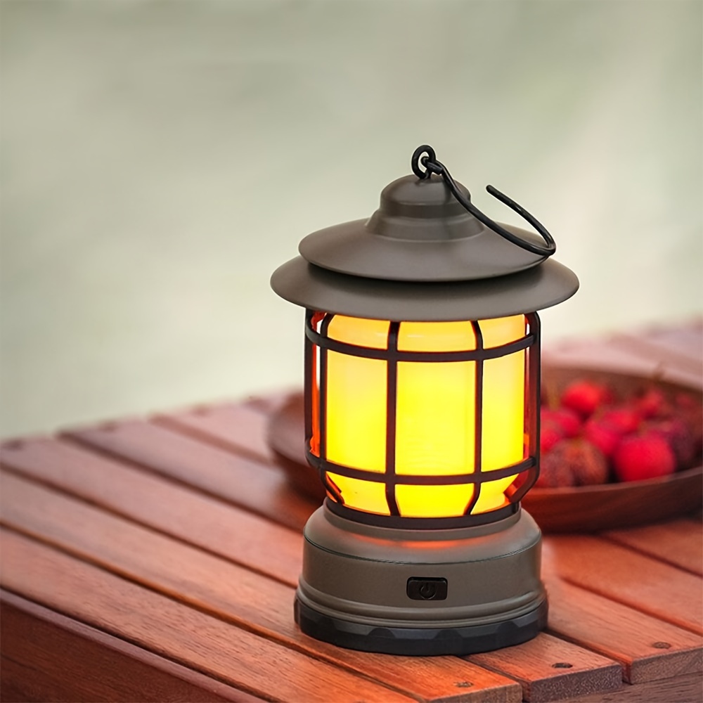 Rechargeable Vintage Lantern - Waterproof, Dimmable, Battery-powered Light  For Camping, Power Outages, And Home Use - Temu