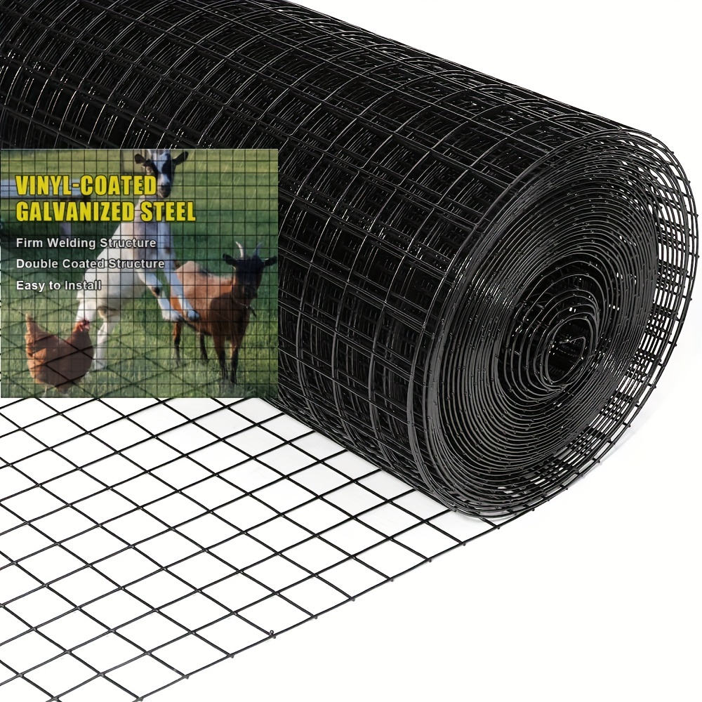 Fencer Wire 3 ft. x 15 ft. x 1/2 in. Black Plastic Hardware Netting