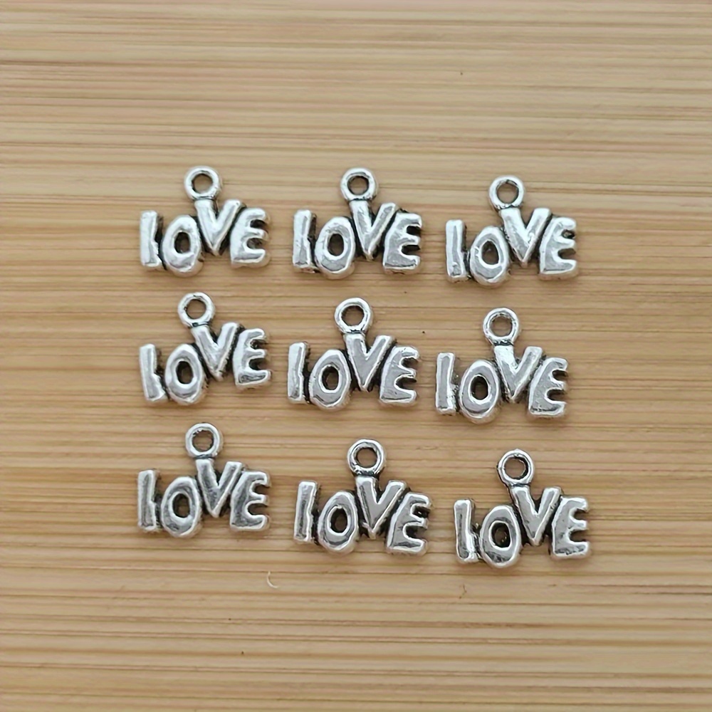 Lot Love Letter Charms Antique Silvery Envelop Pendant With - Temu