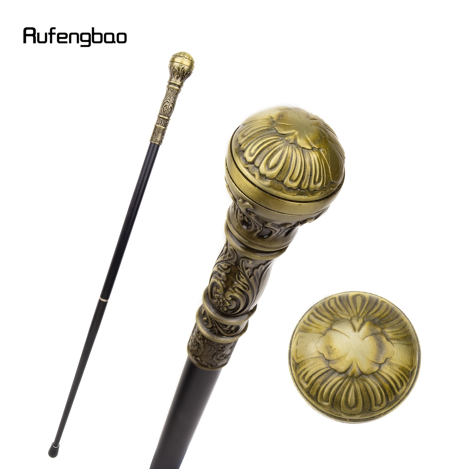 Gold Round Handle Fashion Luxury Walking Cane